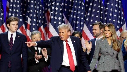 Donald Trump during an election night event in West Palm Beach, Florida