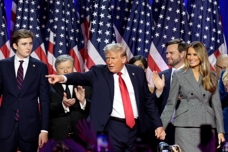 Donald Trump during an election night event in West Palm Beach, Florida