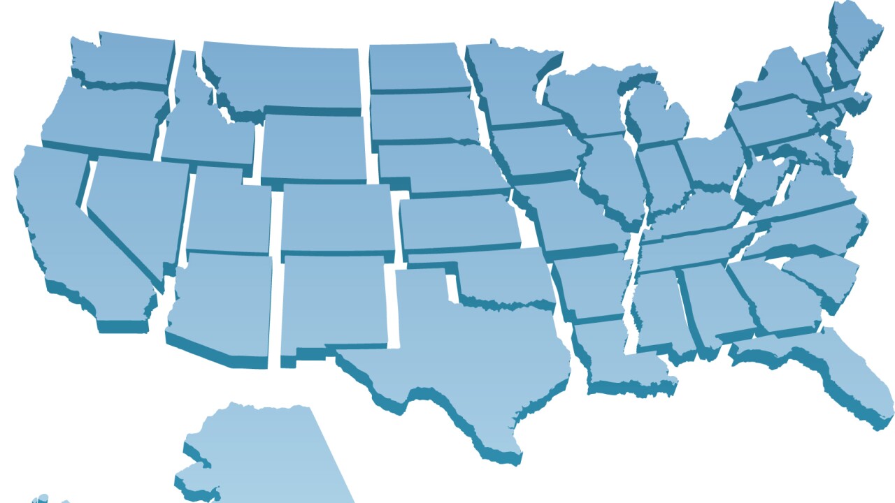 US map showing separate states