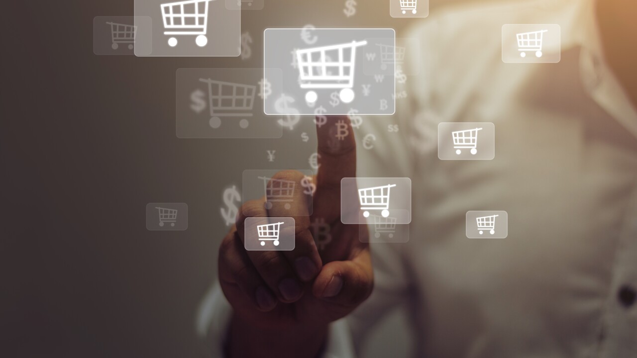 Online shopping cart icons concep