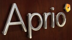 Aprio logo on wall