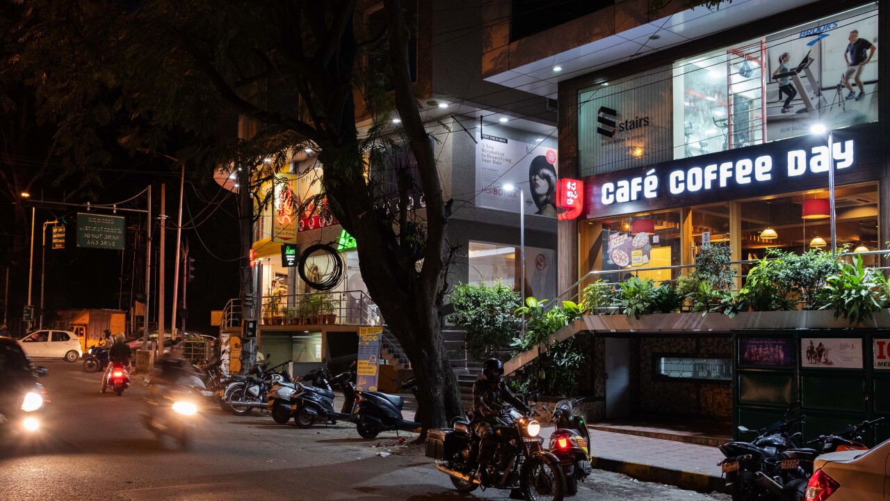 A Cafe Coffee Day coffee shop in Bengaluru, India