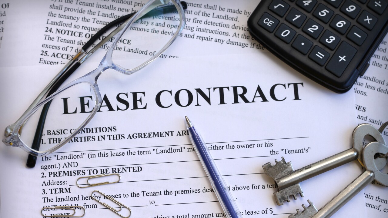 Lease contract, close-up