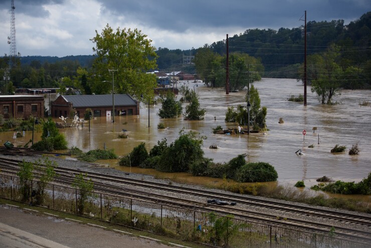 Heavy rains from Hurricane Helene caused record flooding and damage in Asheville, North Carolina.