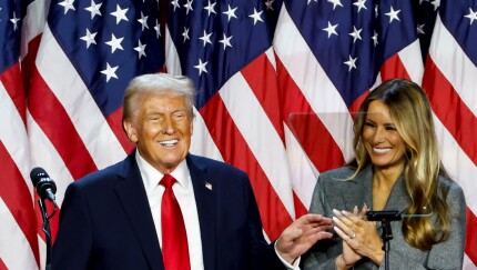 Donald Trump, left, and Melania Trump on Nov. 6.