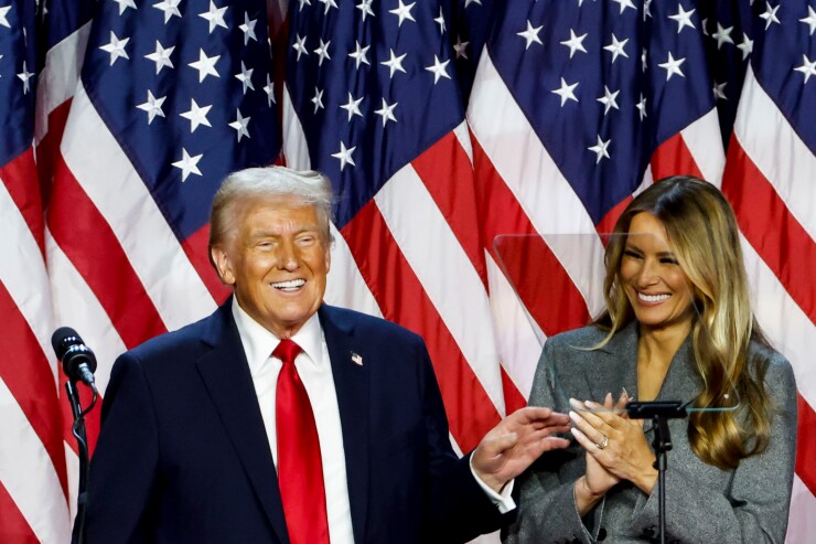 Donald Trump, left, and Melania Trump on Nov. 6.