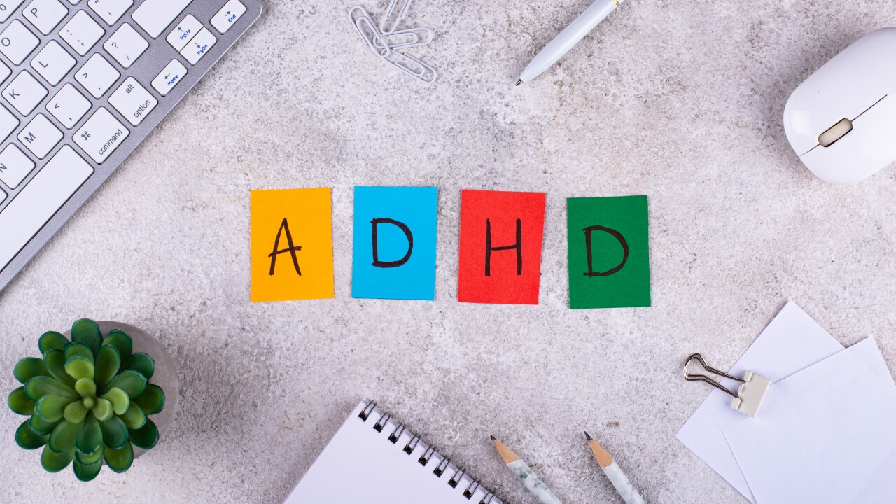 ADHD notes on desktop