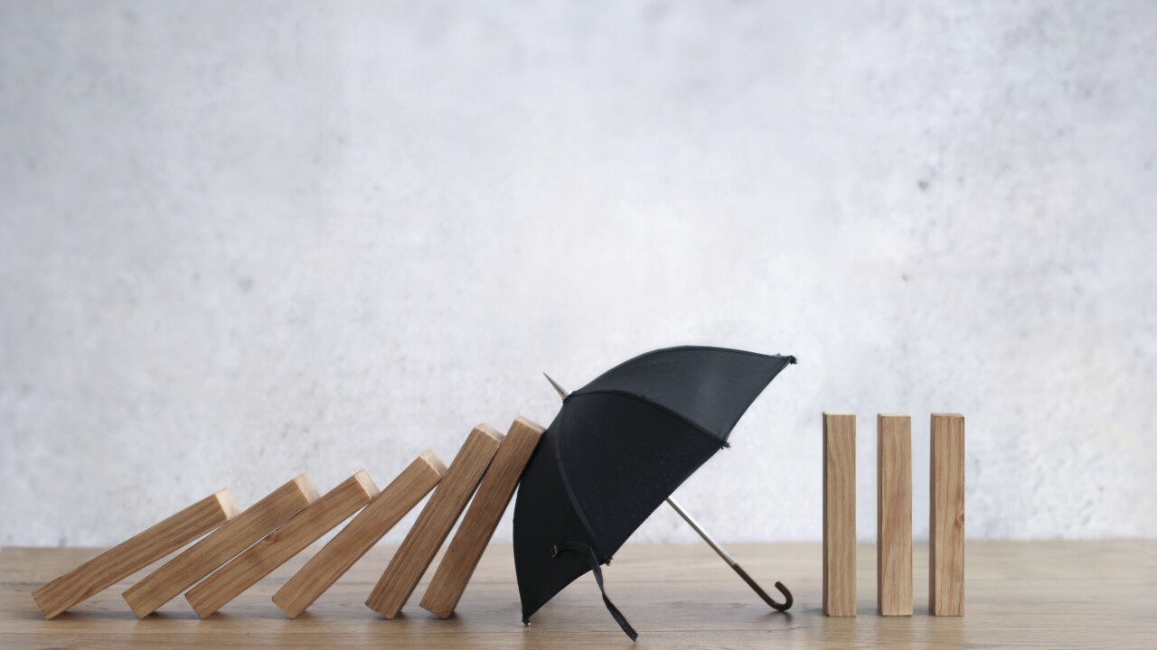 Umbrella insurance risk concept