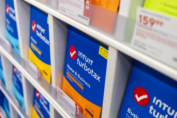 Intuit TurboTax packages at store