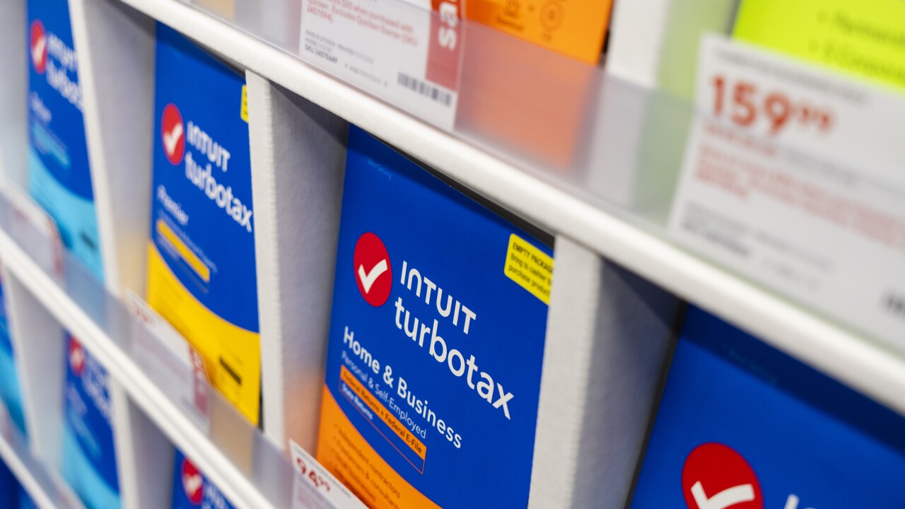 Intuit TurboTax packages at store